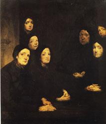 Theodule Ribot At the Sermon oil painting picture